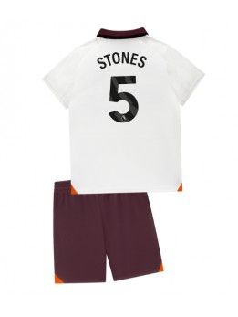 Otroški Nogometna dresi replika Manchester City John Stones #5 Gostujoči 2023-24 Kratek rokav (+ hlače)